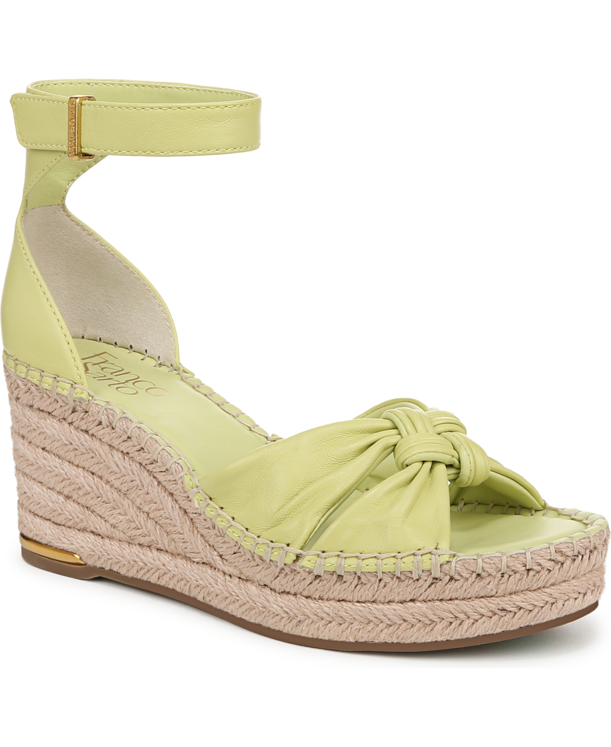 Franco Sarto Women's Clementine Open Toe Espadrille Wedge Sandals In Algae Green Leather