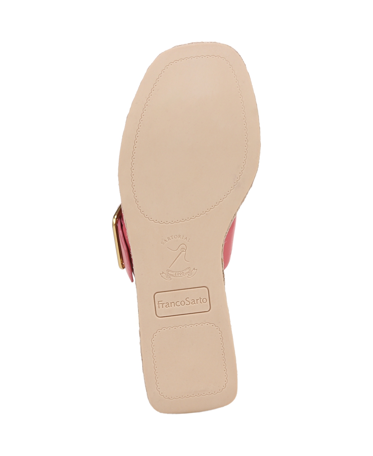 Franco Sarto Women's Taziana Open Square Toe Espadrille Slide Platform Sandals In Strawberry Pink Leather