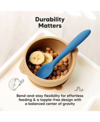 3-Pack Prep Baby Spoons, Silicone Baby Utensils for Self Feeding 6-24 Months, All Stages Baby Feeding Set, BLW Toddler Spoons