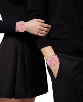 Men's Swiss Chronograph Real Active Pink TPU Strap Watch 45mm