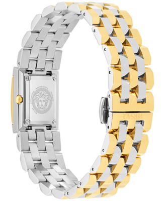 Women's Swiss Reveal Square Two-Tone Stainless Steel Bracelet Watch 18x25mm