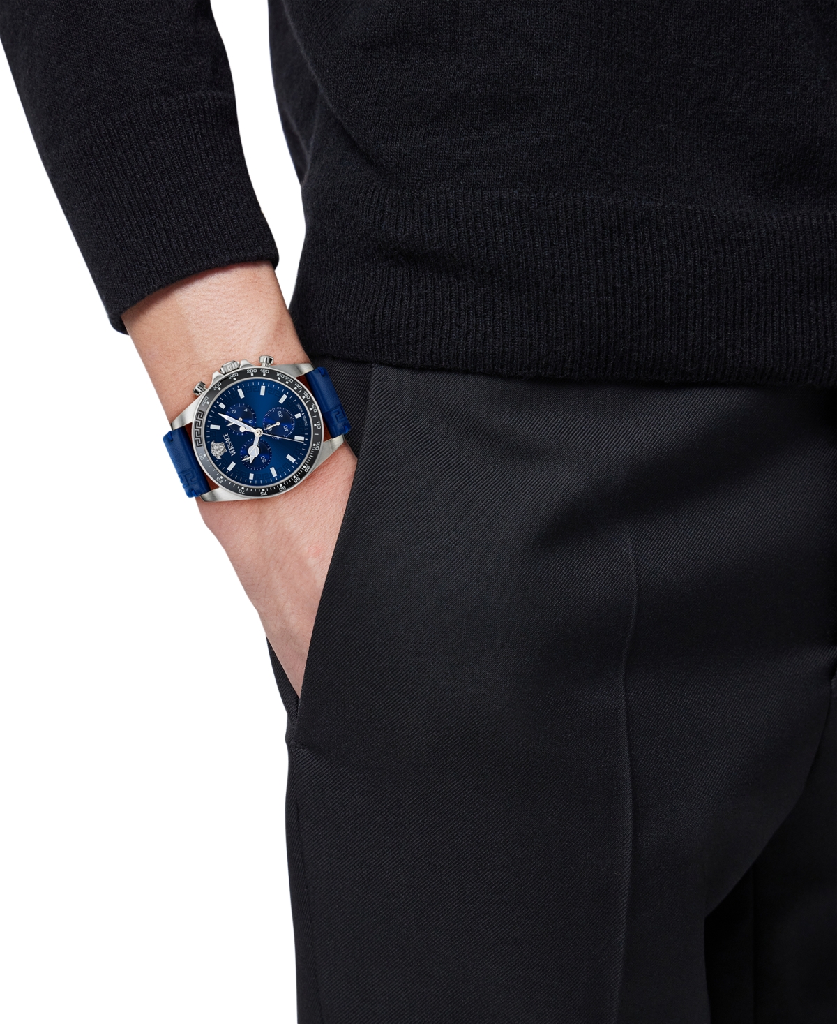 Versace Greca Chrono 43mm In Stainless