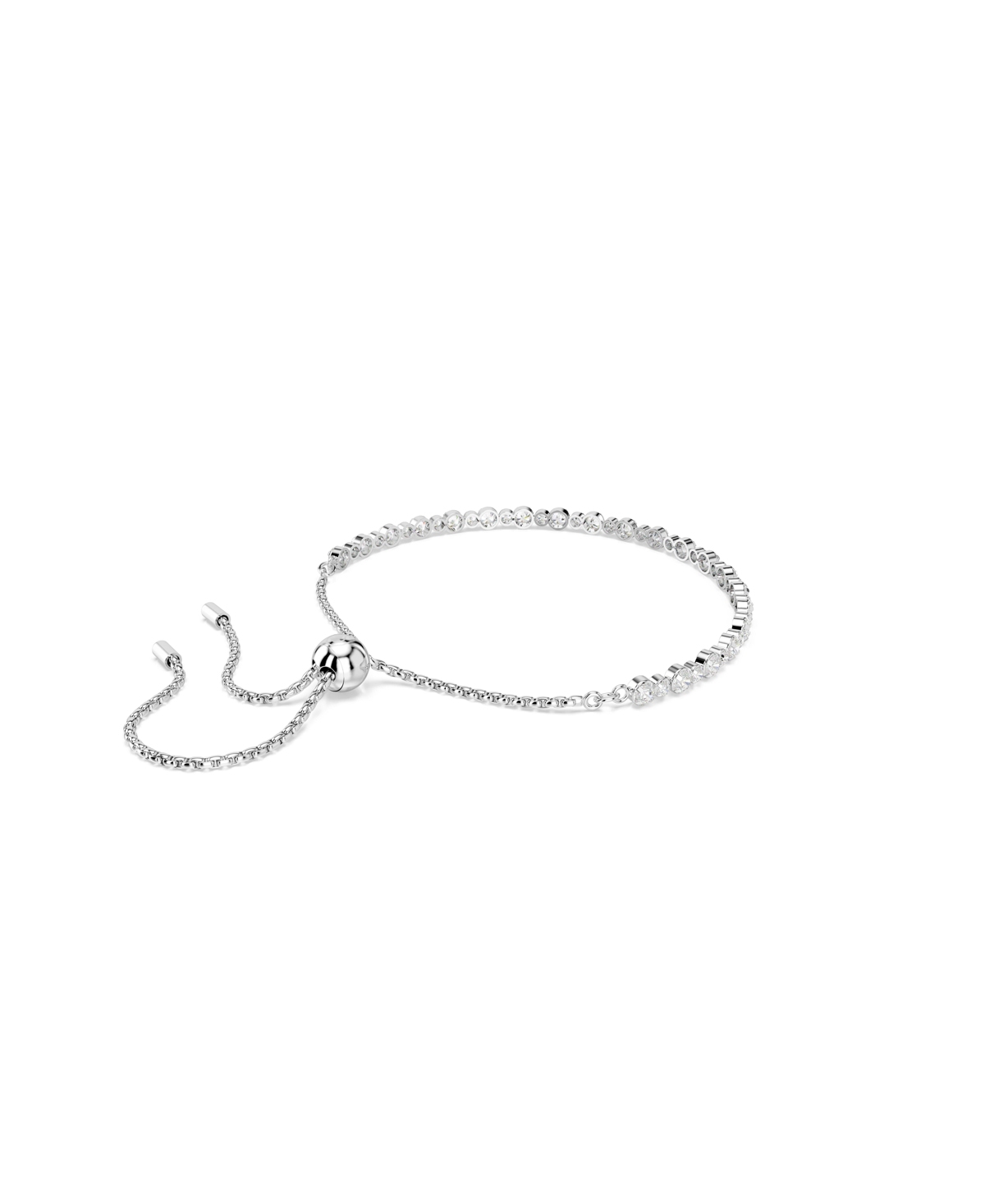 Swarovski Matrix Mixed Round Cuts White Rhodium Plated Tennis Bracelet In White