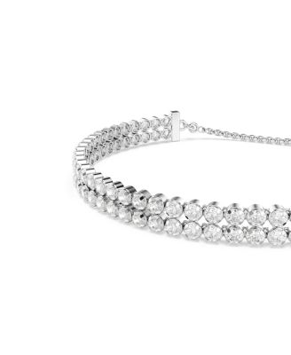 Matrix Round Cut White Rhodium Plated Tennis Bracelet