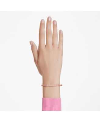 Matrix Baguette Cut Pink Gold-Tone Plated Bangle Bracelet