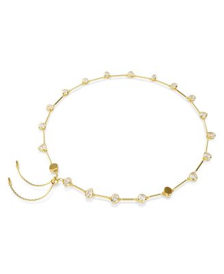 Imber Mixed Cuts White Gold-Tone Plated Tennis Necklace