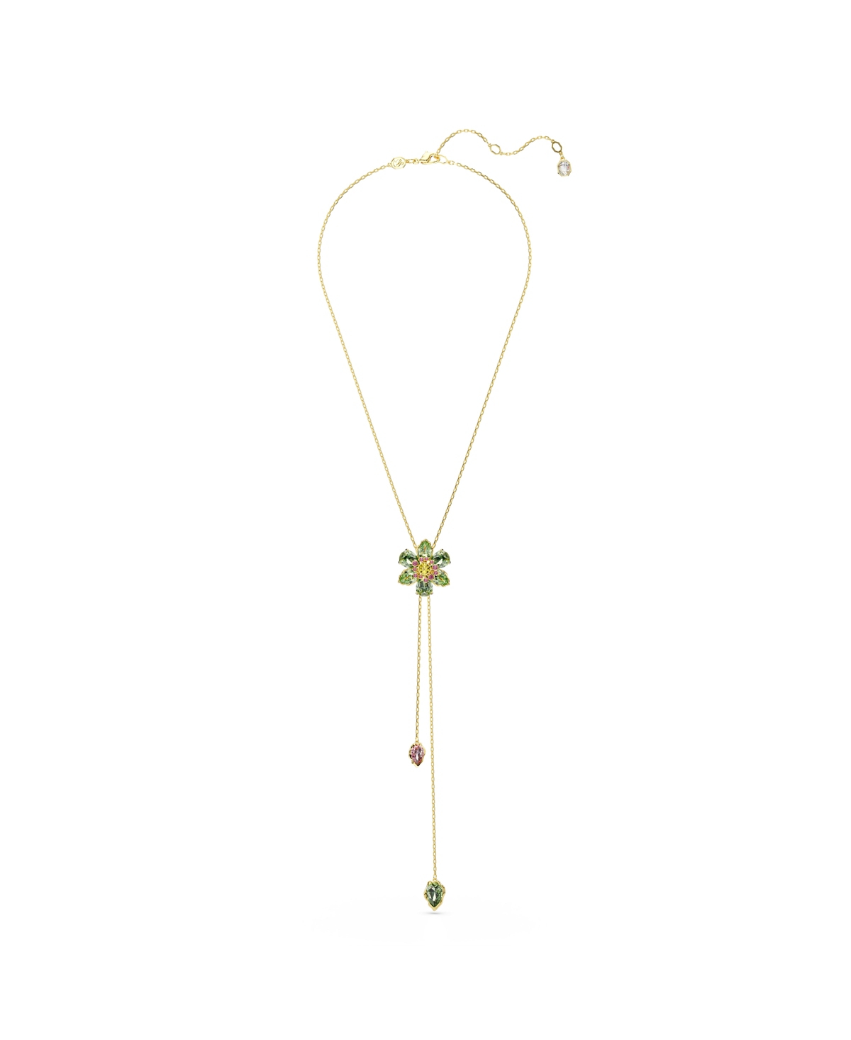Shop Swarovski Idyllia Mixed Cuts Flower Multicolored Gold-tone Plated Y Pendant Necklace
