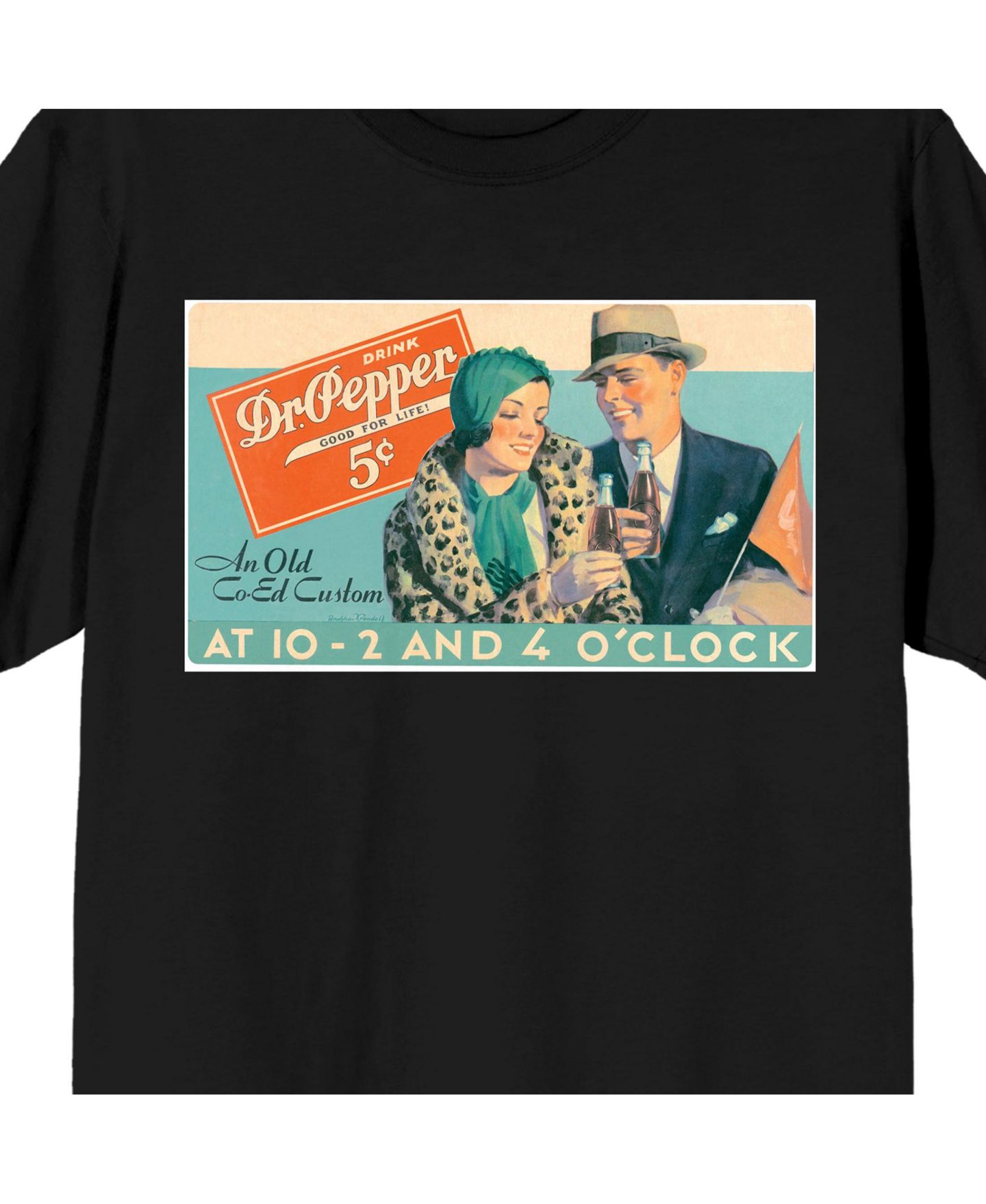 Мужская футболка Dr. Pepper Vintage Advertisement Black Short Sleeve Tee-L, цвет: Чёрный — фото 3
