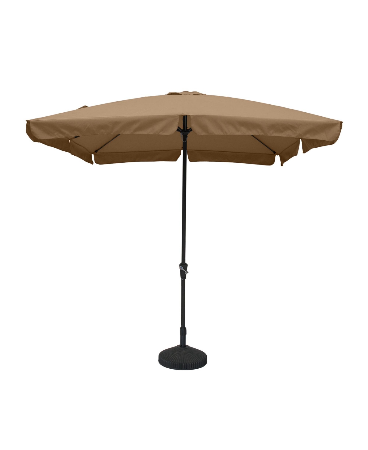 8 ft. x 10 ft. Square Crank Design Skirt with Skylight Outdoor Market Umbrella in Red with Base - Red