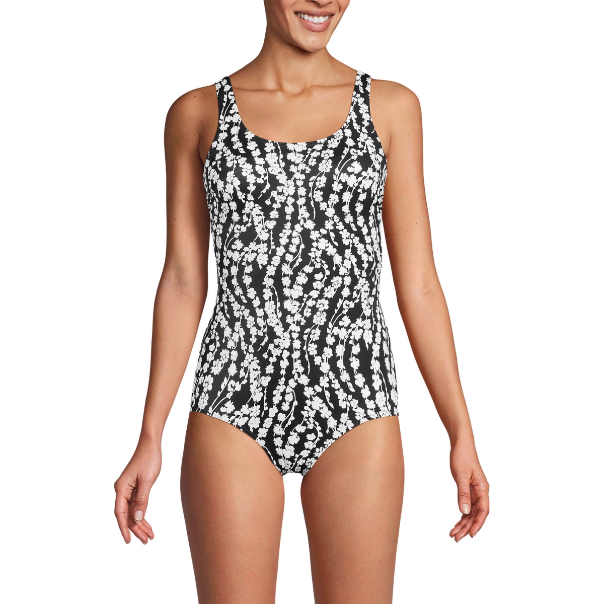 Women's D-Cup Tugless Low Leg One Piece Swimsuit - Deep sea navy/sapphire ombre
