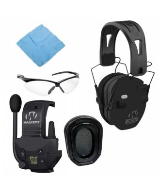 Razor Slim Quad Electronic Black Earmuffs Bundle