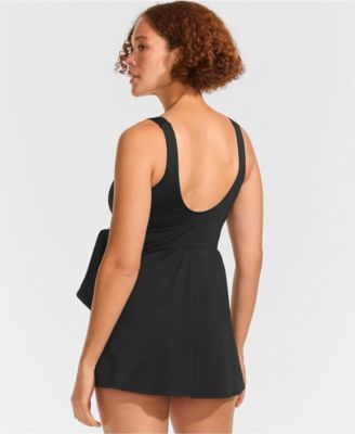 Petite Side Tie Mini Swim Dress Swimsuit