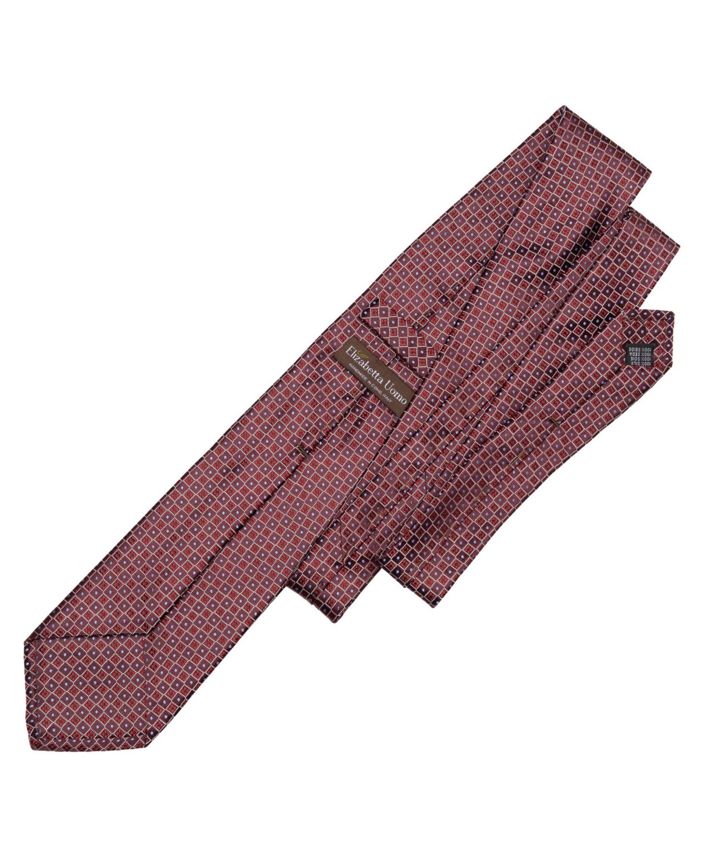 Мужские галстуки Elizabetta Ravenna - Silk Jacquard Tie for Men, цвет: Бордовый — фото 10