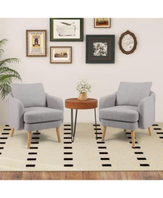 Sherpa Accent Chair Modern Living Room Chair with Seat Cushion