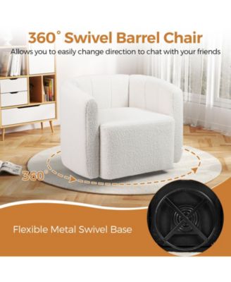 Modern Upholstered Sherpa Accent Chair with Curved Backrest and Armrests