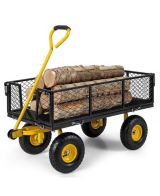Utility Garden Wagon with 4 Removable Side Panels for Versatile and Easy Outdoor Transport