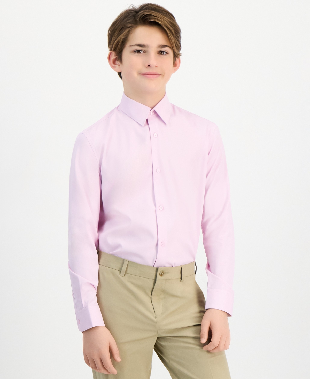 Michael Kors Big Boys Solid Button-up Shirt In Pink