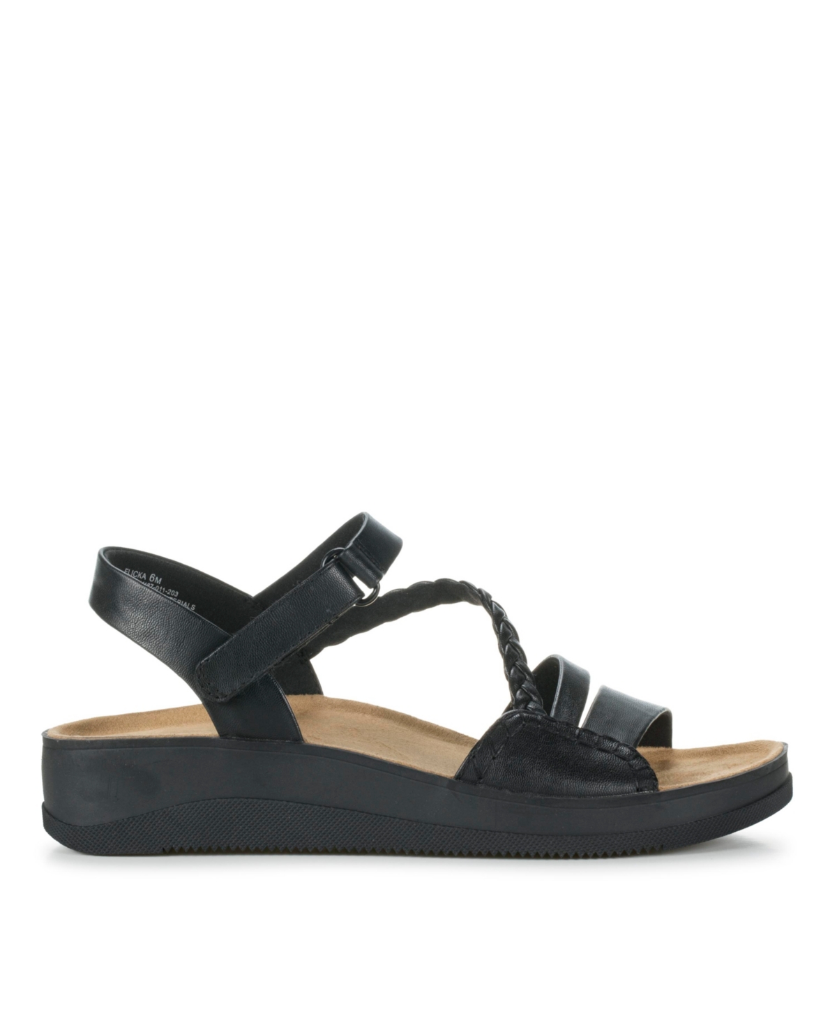 Baretraps Lena Womens Wedge Casual Footbed Sandals In Black