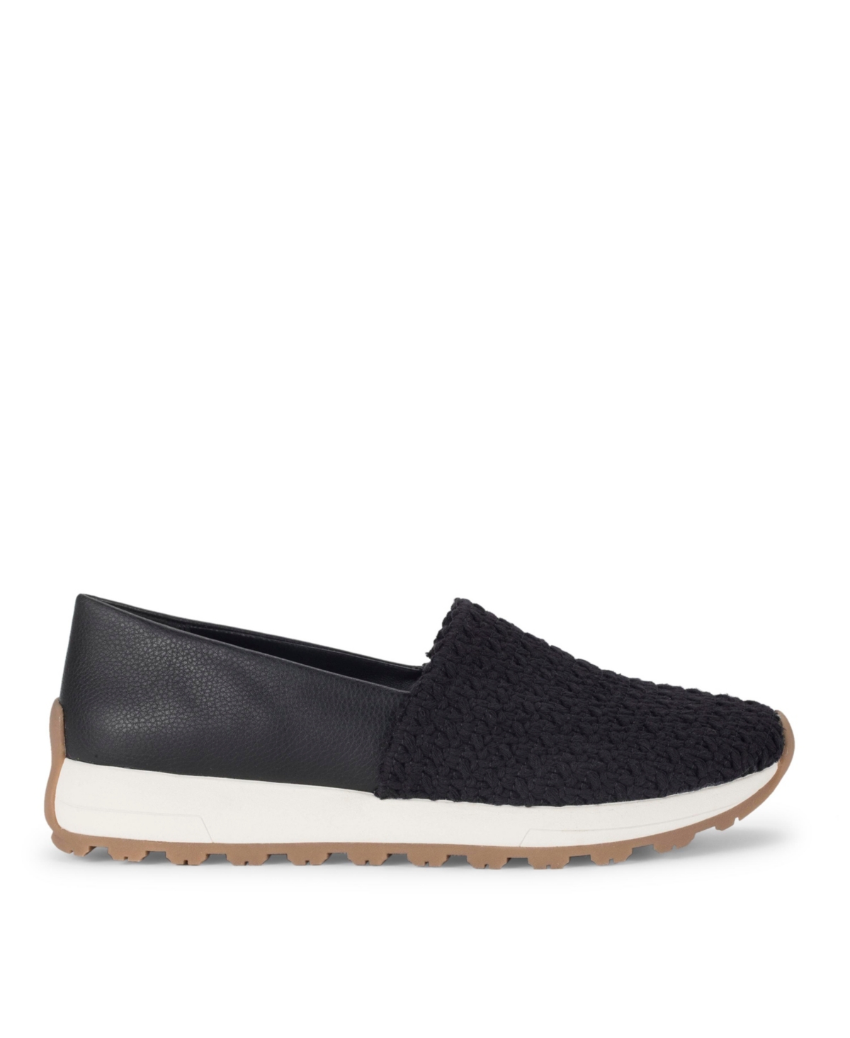 Baretraps Gennie Womens Faux Leather Slip-on Loafers In Black Crochet