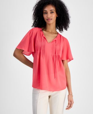 Tommy Hilfiger - Women's Gingham Pintucked Top
