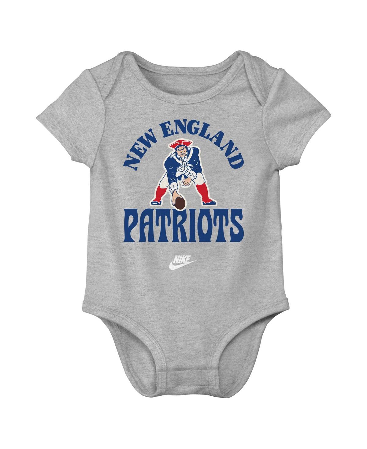 NIKE BABY BOYS AND GIRLS NEW ENGLAND PATRIOTS REWIND BODYSUIT 3-PACK 