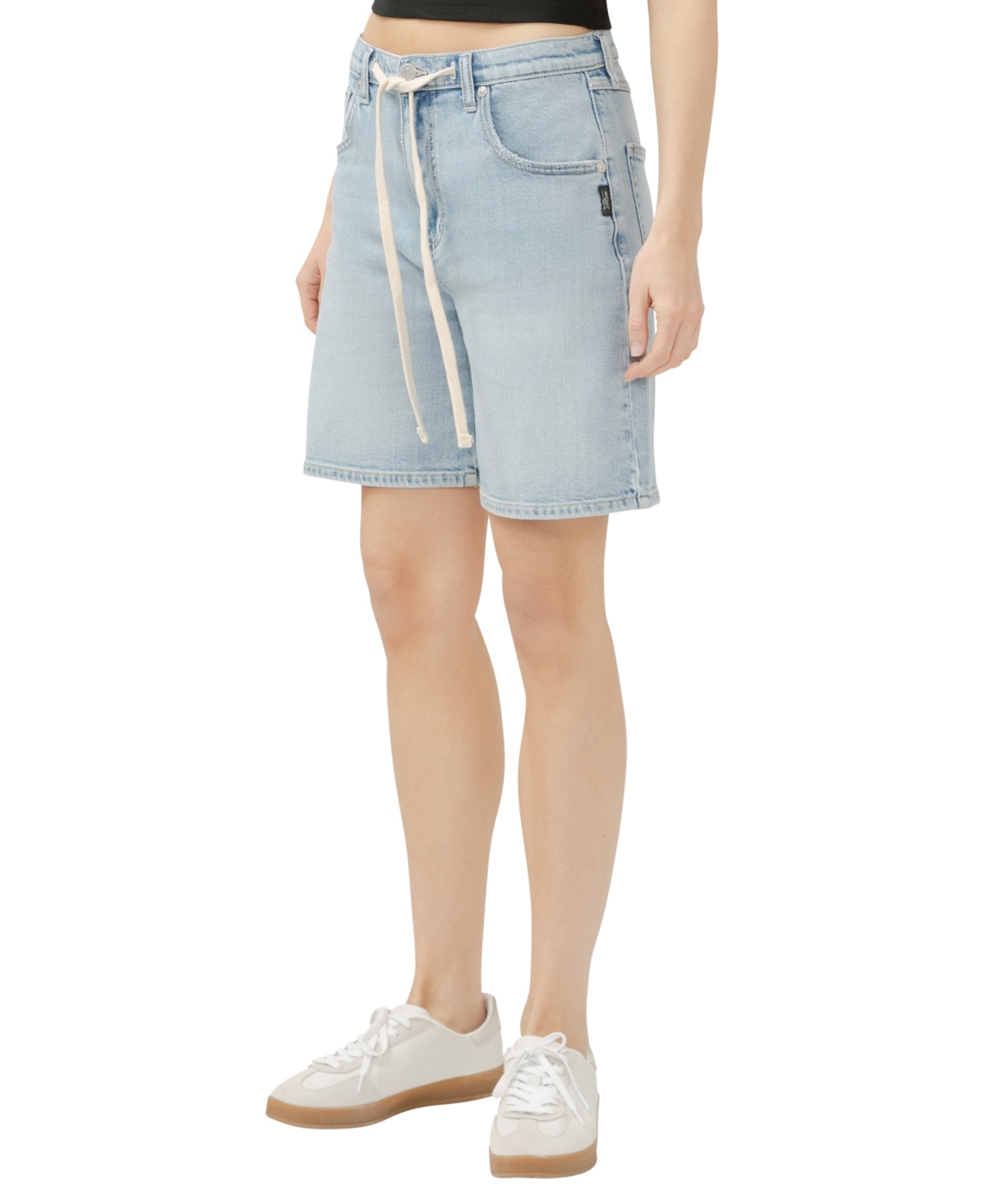 SILVER JEANS CO. WOMEN'S BE EASY HIGH RISE DRAWSTRING SHORTS 