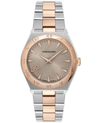 Ferragamo - Men's Swiss Vega Two-Tone Stainless Steel Bracelet Watch 40mm