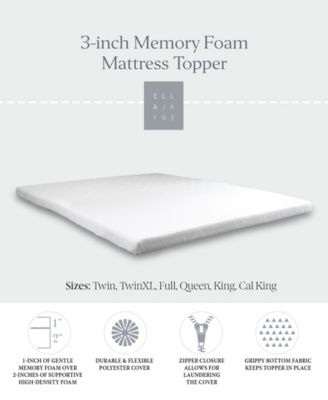 3" Memory Foam Mattress Topper, California King