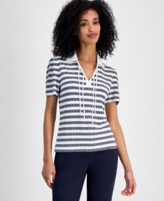 Tommy Hilfiger - Women's Dot-Stripe Polo Shirt
