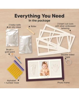 Duo Baby Hand and Footprint Kit, Baby Handprint Kit, Newborn Photo Frame, Baby Keepsake for New Mom