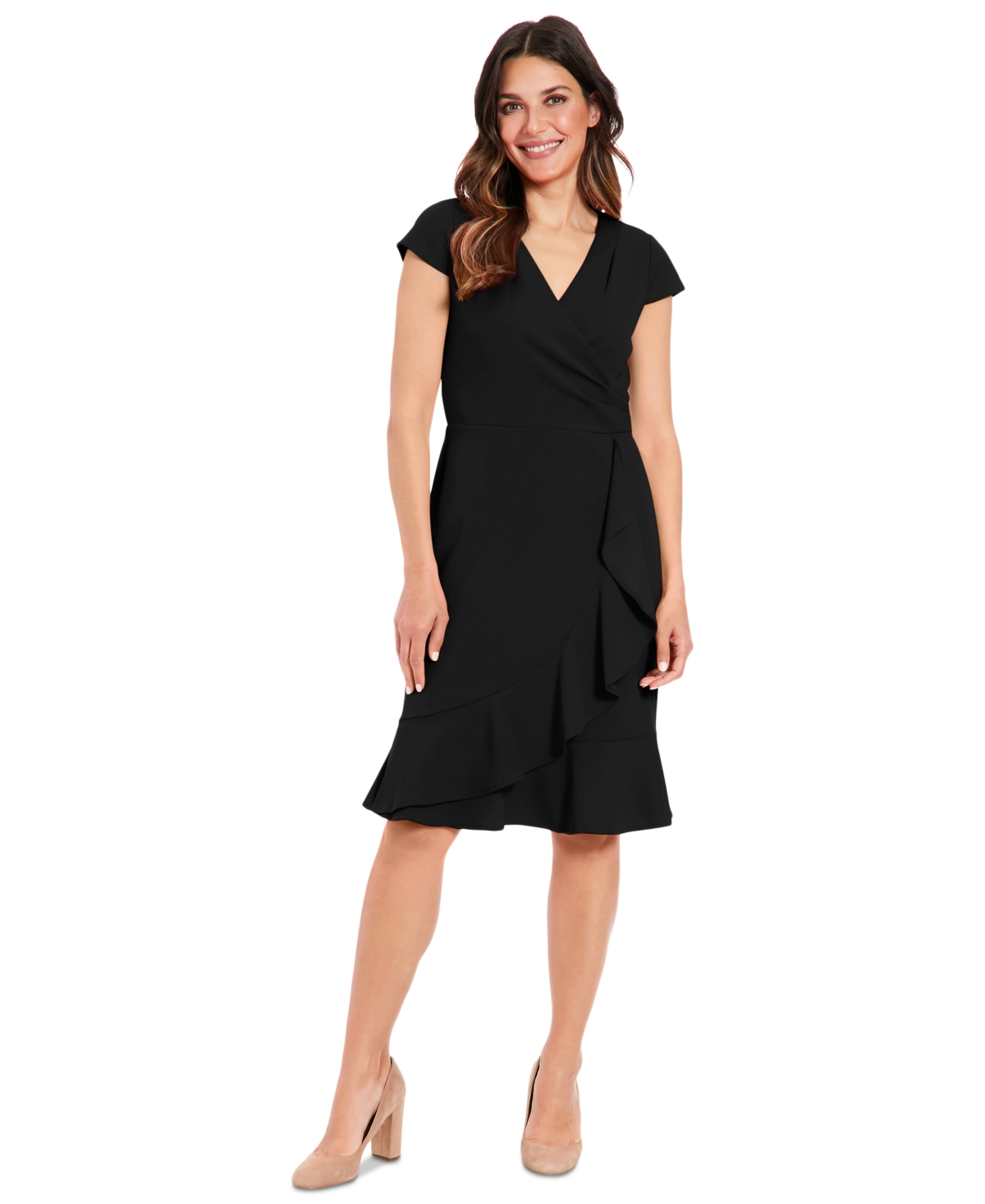 Women's Faux-Wrap Ruffle-Trim Dress - Lilac