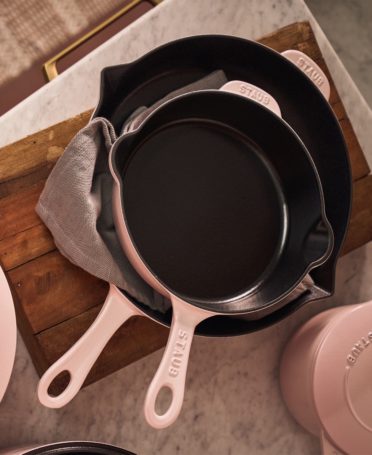 Staub Enameled Cast Iron 8.5 Traditional Deep Skillet In Peony Pink