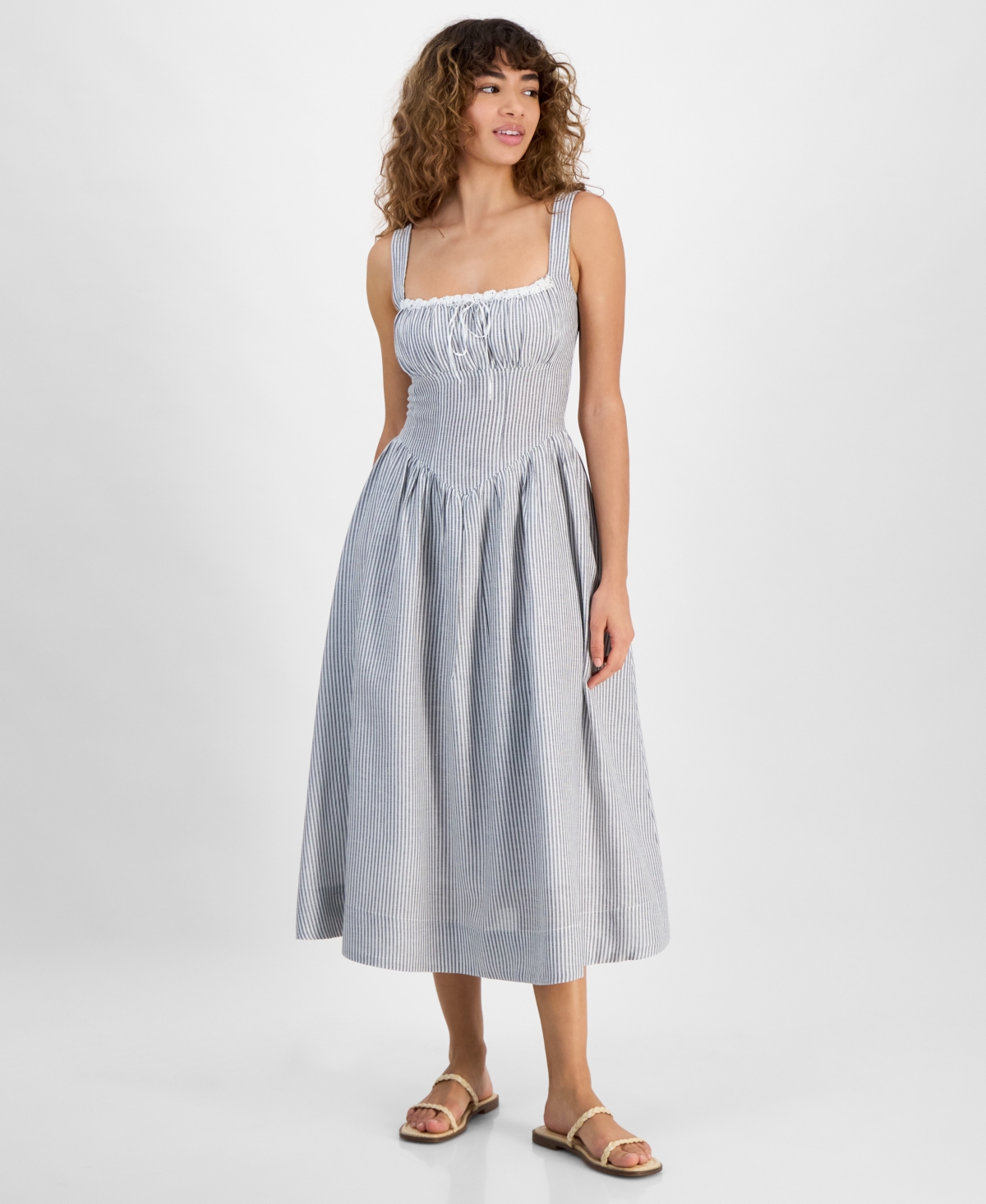 And Now This Women's Sleeveless Corset Midi Dress
