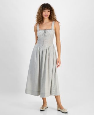 And Now This - Women's Sleeveless Corset Midi Dress
