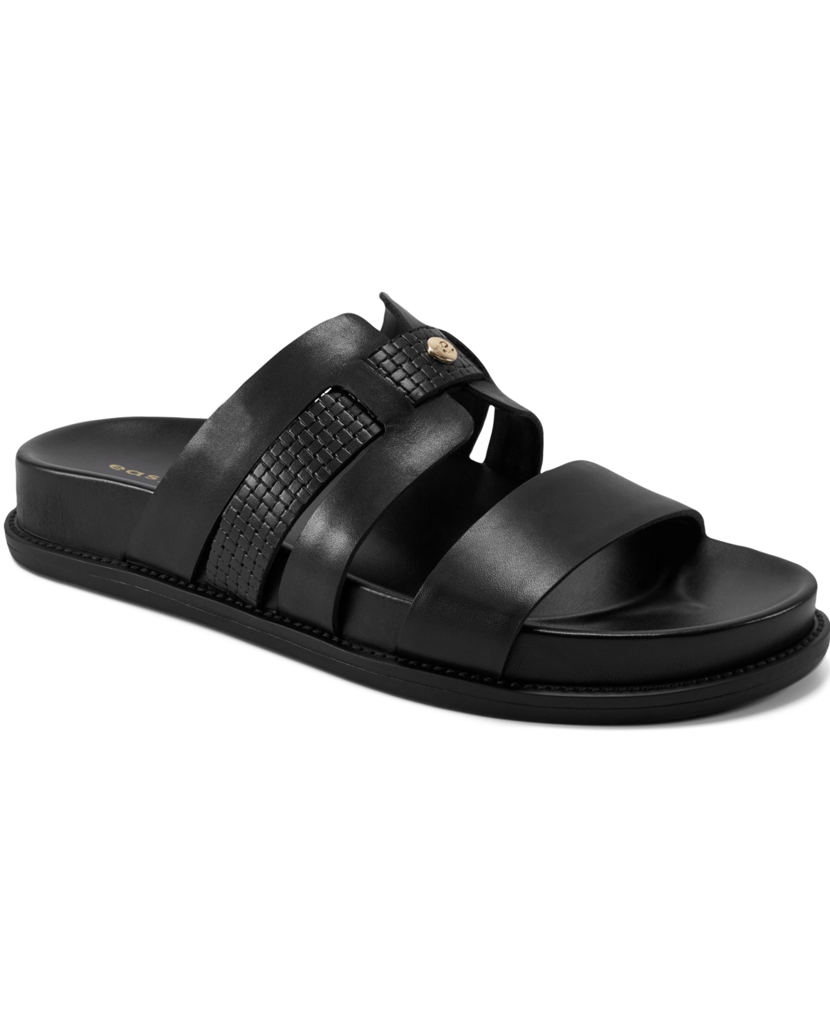 Shop Easy Spirit Women's Trevin Banded Slip-on Sandals In Black