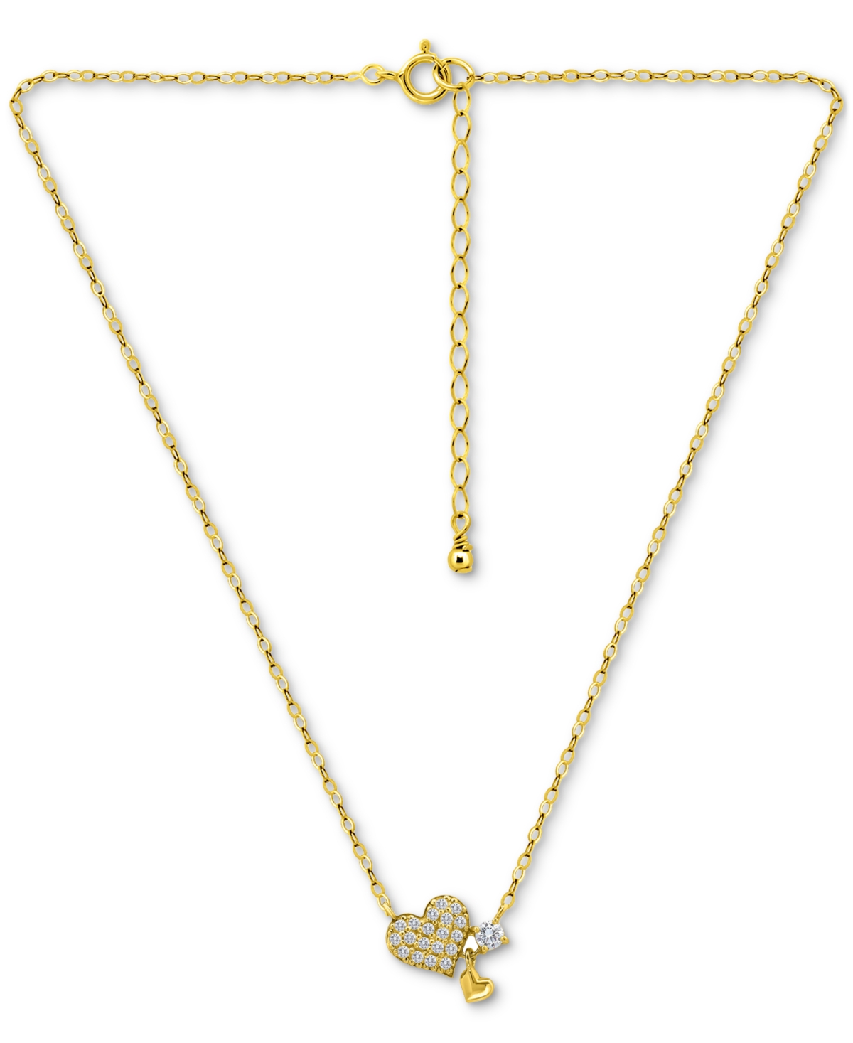 Giani Bernini Cubic Zirconia Heart Pendant Necklace (3/8 Ct. T.w.) In 18k Gold-plated Sterling Silver, 16" + 2" Ex In Gold