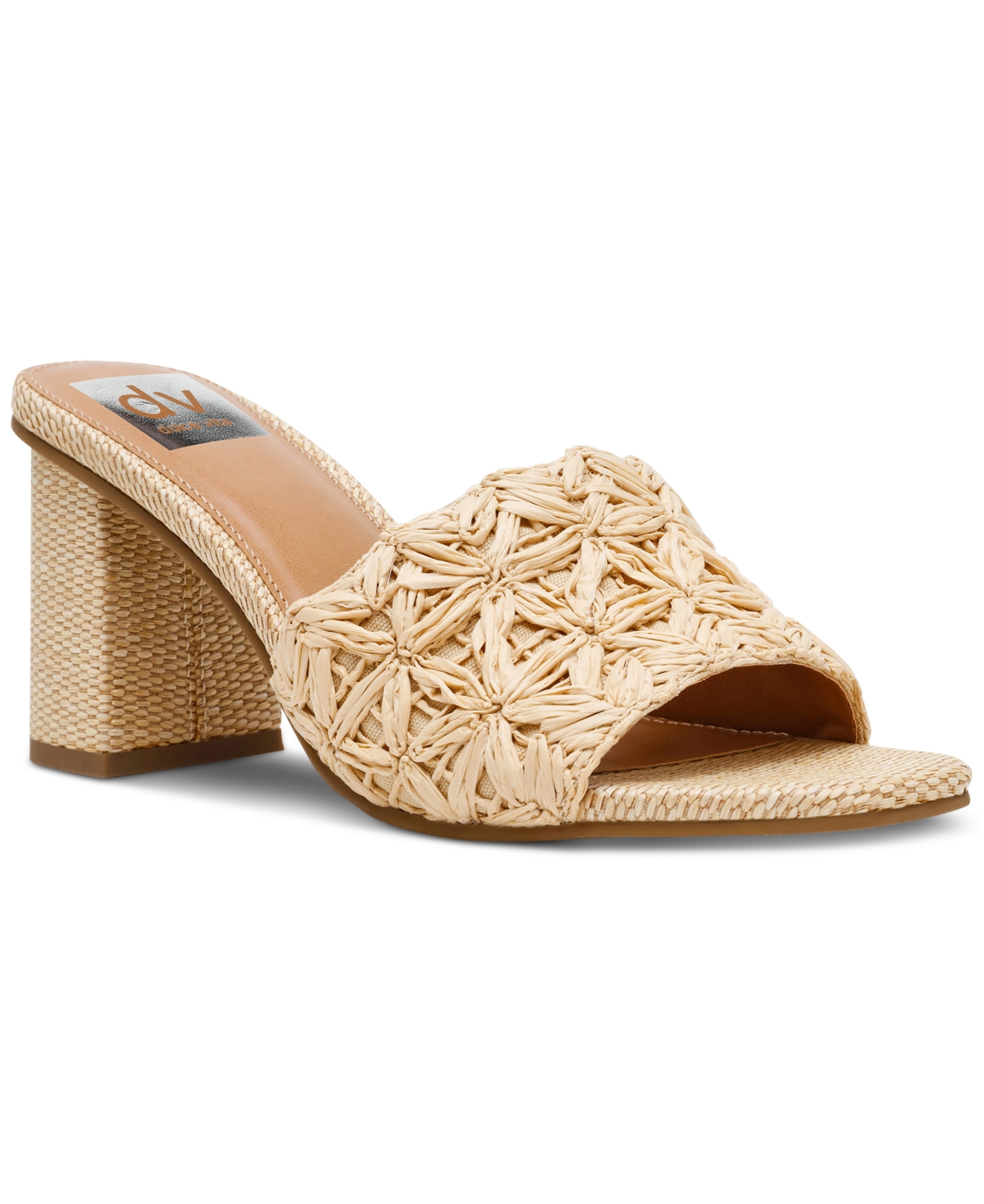 Dv Dolce Vita Women's Honey Raffia Block-heel Dress Sandals In Natural Raffia