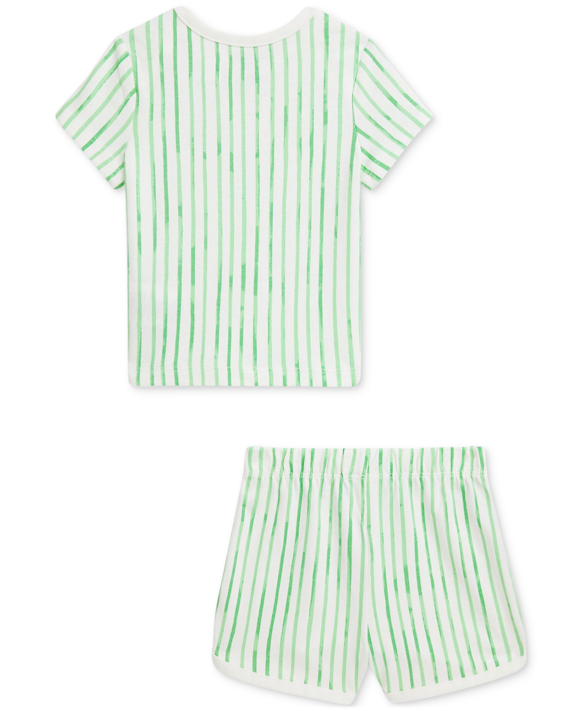 Polo Ralph Lauren Baby Boys Striped Jersey Tee & Short Set In Green