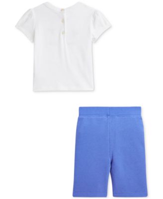 Baby Girls Floral Logo Tee & Pant Set