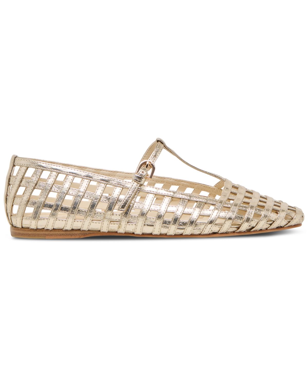 Dolce Vita Rains T-strap Flat In Light Gold Leather