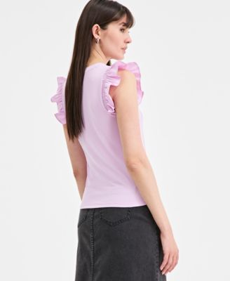 Women's Ruffle-Sleeve Knit Top, Created for Macy's