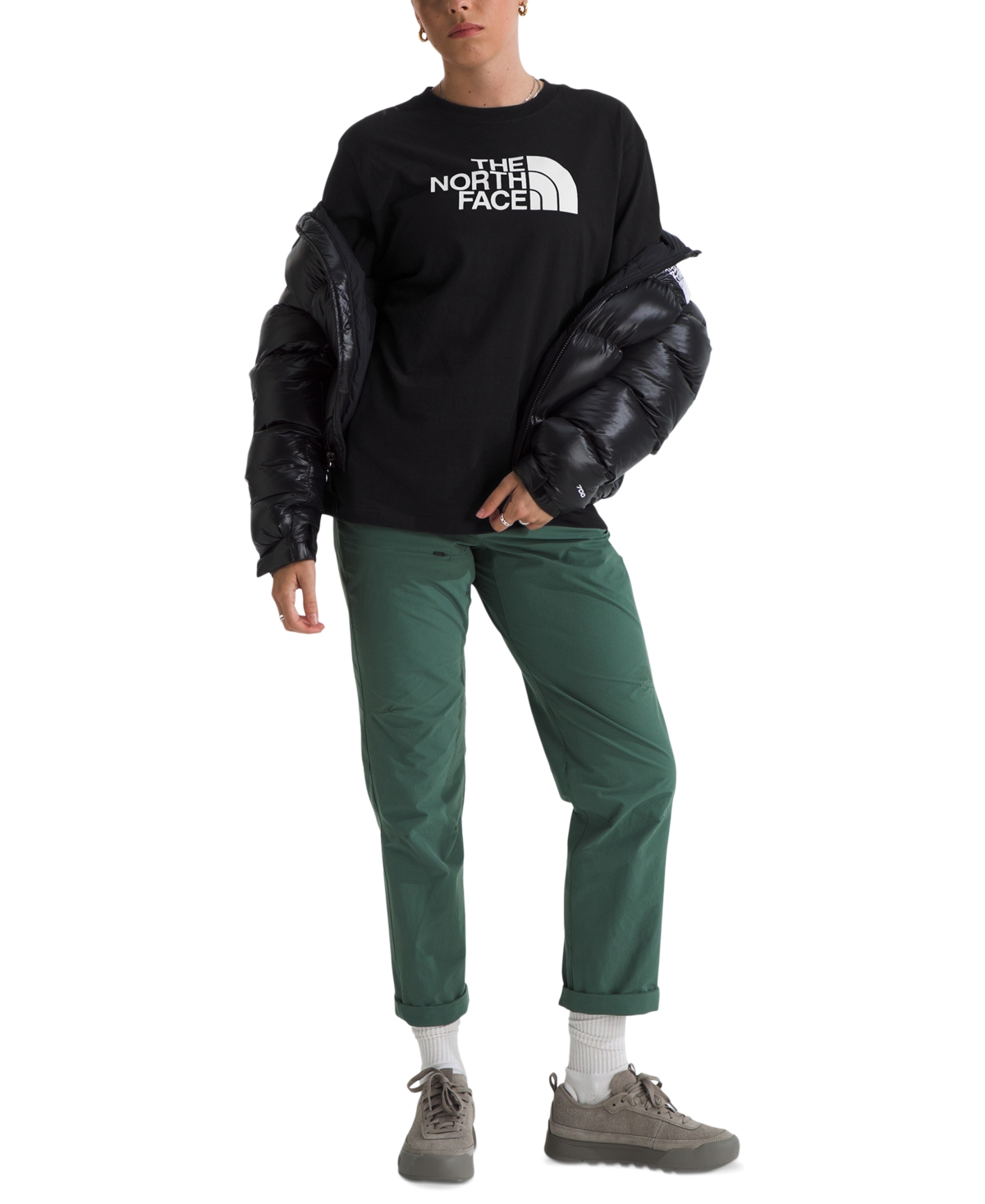 Shop The North Face Women's Short-sleeve Core Half Dome Tee In Tnf Black,tnf White