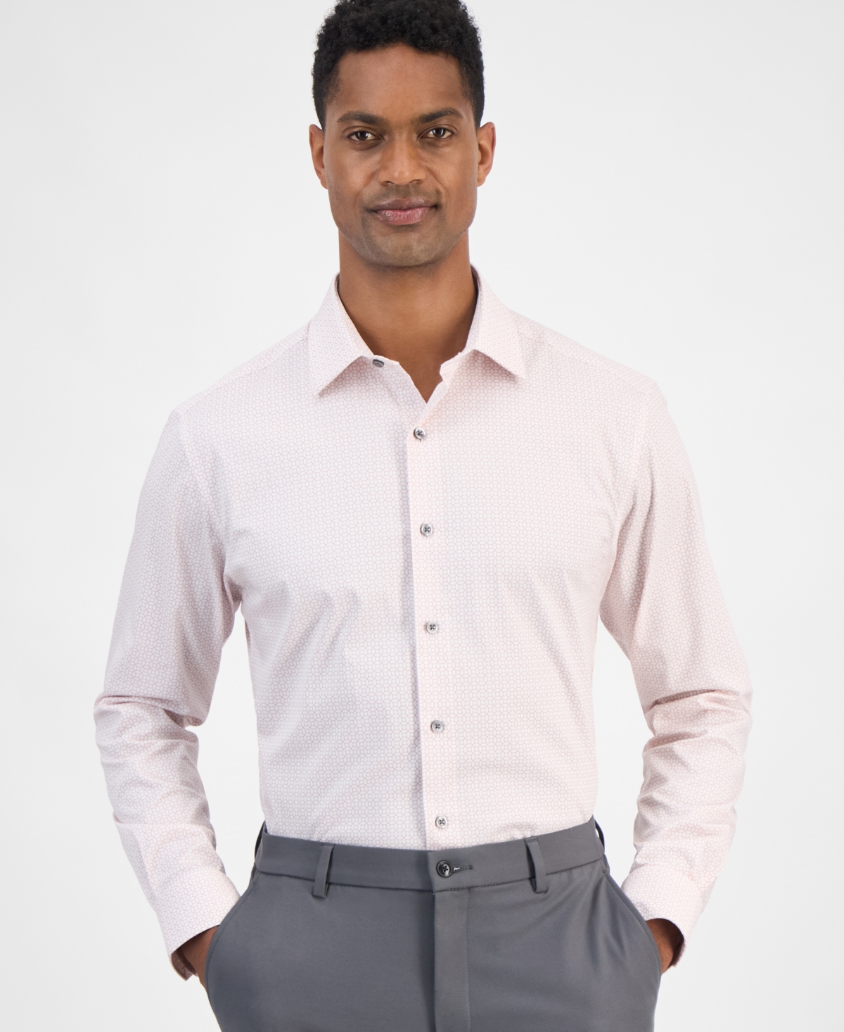 Alfani Men's Round Medallion Print Dress Shirt, Exclusively At Macy's
