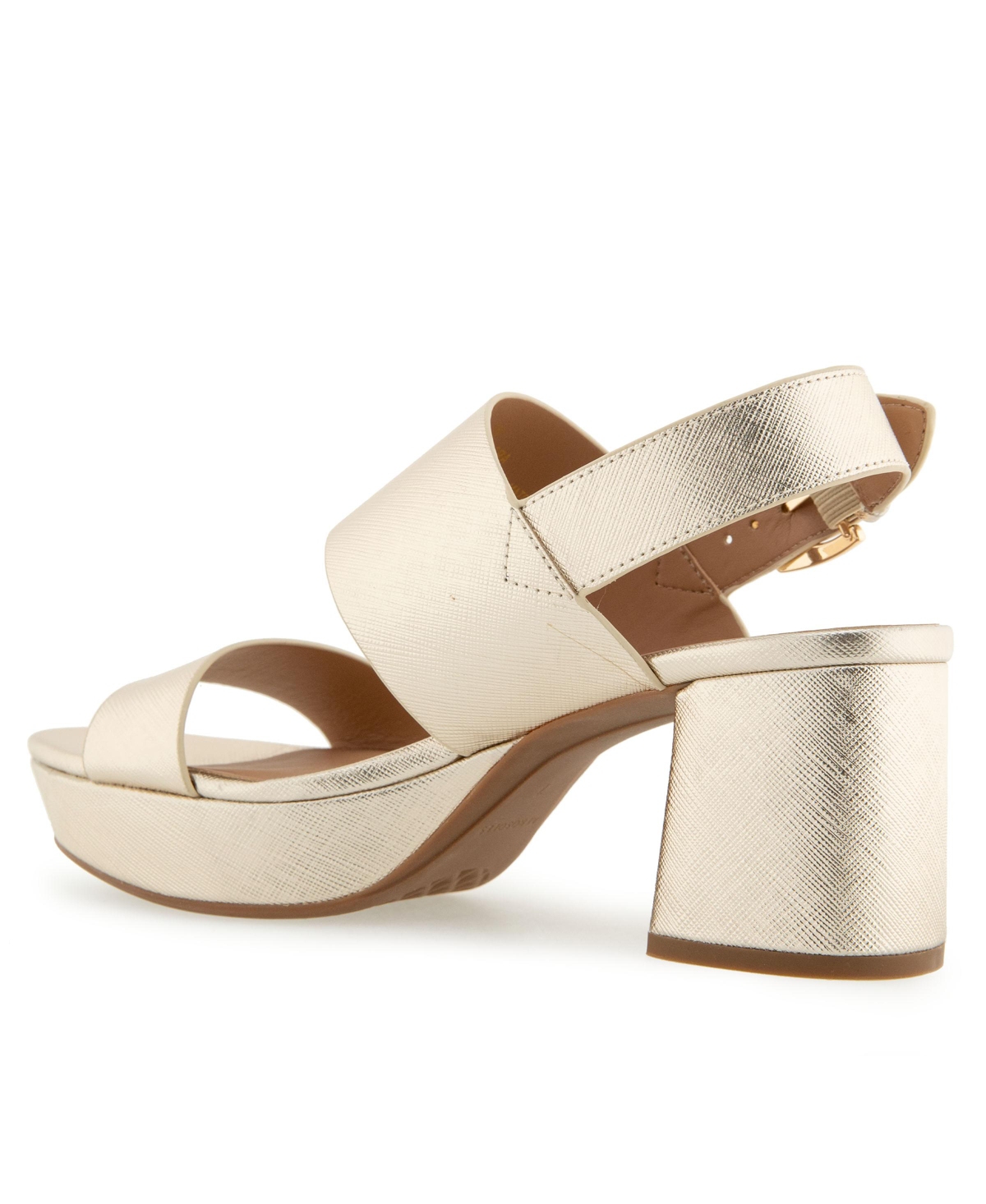 Aerosoles Camilia Platform Sandal In Gold Metallic Textured Faux Leather