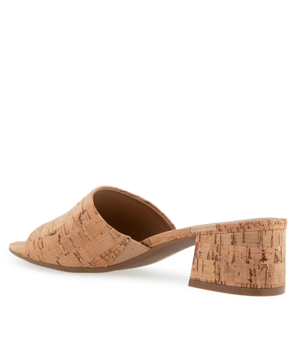 Shop Aerosoles Women's Como Round Toe Slide Sandals In Natural Cork