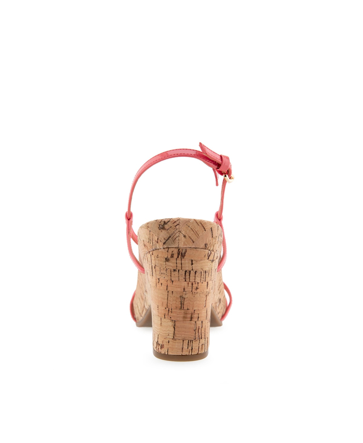 Shop Aerosoles Women's Miles Round Toe Wedge Sandals In Coral Patent Faux Leather,cork