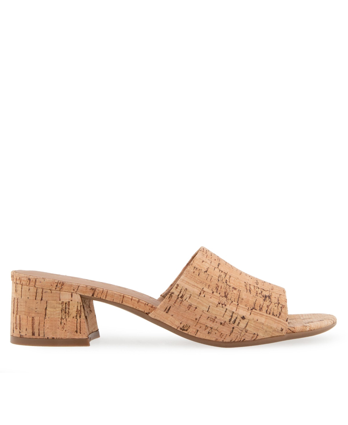 Shop Aerosoles Women's Como Round Toe Slide Sandals In Natural Cork