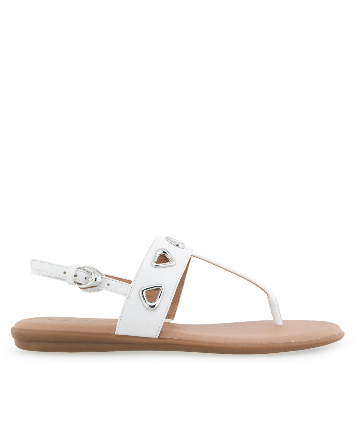 Shop Aerosoles Women's Lago Round Toe Thong Sandals In Bright White Faux Leather