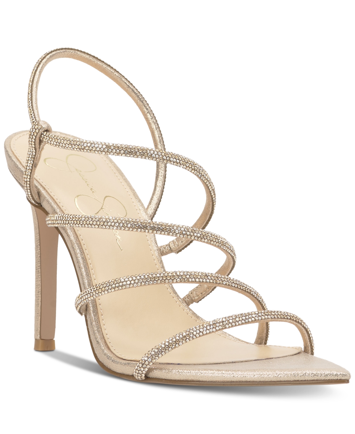 Women's Vioreena Strappy Rhinestone Stiletto Dress Sandals - Champagne Rhinestone