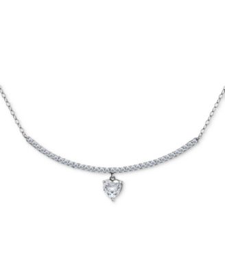 Cubic Zirconia Heart Pendant Necklace (2-1/20 ct. t.w.) in Sterling Silver, 16" + 2" extender